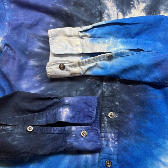 Ralph Lauren Men’s Tie Dye Button Up Long Sleeve Shirt Size 2 Pre Owned - Picture 9 of 9
